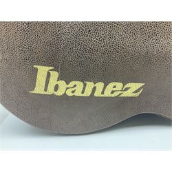 Ibanez George Benson 40th Anniversary arch top semi-acoustic guitar with floating pick-ups and mother-of-pearl inlay; model no.GB40THII serial no.S16120480; L104.5cm; in Ibanez hard carrying case with manual