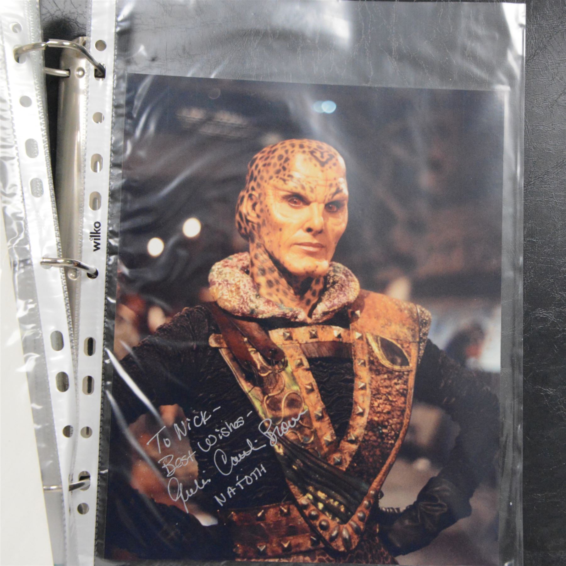 Collection of Sci-Fi signed photographs, mostly Star Wars, including Kenny Baker (R2D2), Jeremy Bulloch (Boba Fett), Michael Carter (Bib Fortuna), Phil Brown (Uncle Owen), Peter Mayhew (Chewbacca), Mike Edmonds (Logray), Warwick Davies (Wicket), Dave Prowse (Darth Vader) and Lou Ferringo (The Hulk), all dedicated, obtained at the Dave Prowse Promotions Mulitcon Event 1998 at The Norbreck Caste Hotel, Blackpool