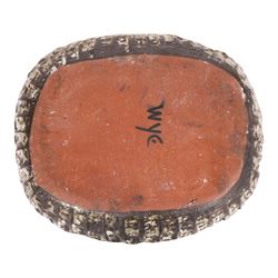Adam Dworski (1917-2011) - oval dish, decorated to the centre with a stylised cockerel, signed beneath, L29cm, W24cm 