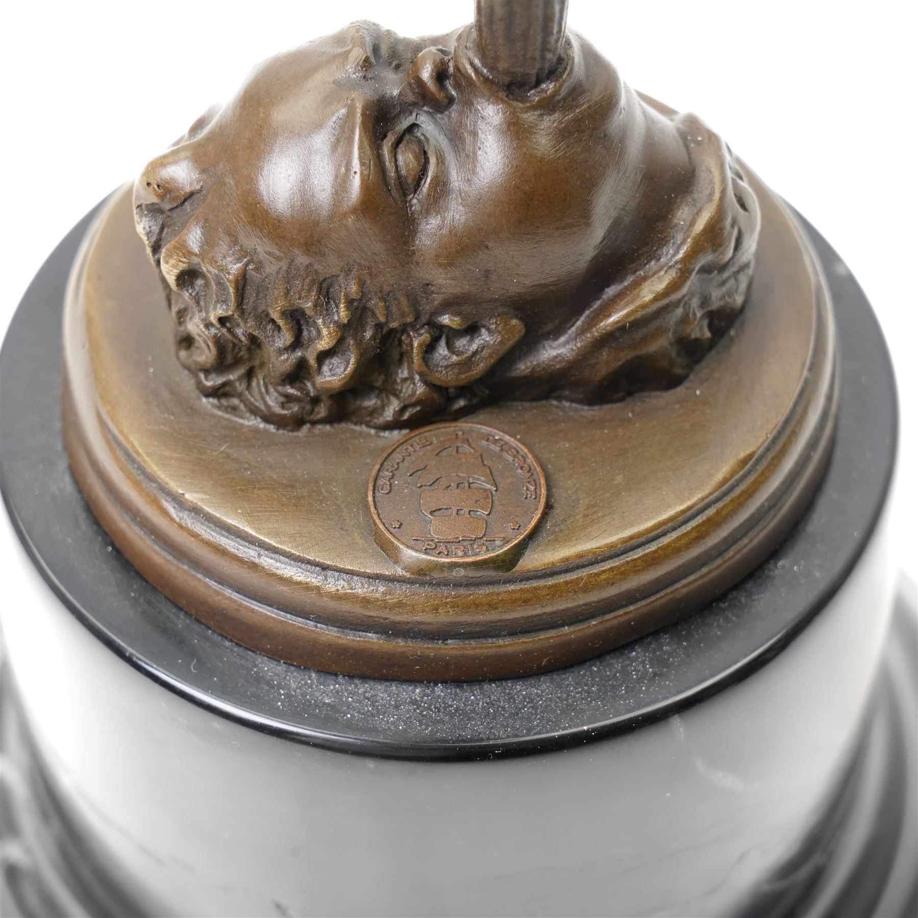 After Giambologna (Italian 1529-1608)- Bronze figure of Mercury holding the caduceus, with signature and foundry mark on marble base H43cm