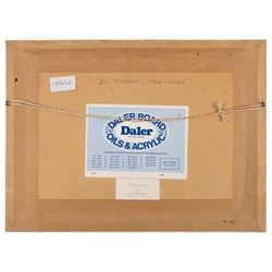 Jim Sturgeon (Scottish 1932-2005): 'Brighouse Bay', oil on canvas board signed, titled on label verso 24cm x 34cm 