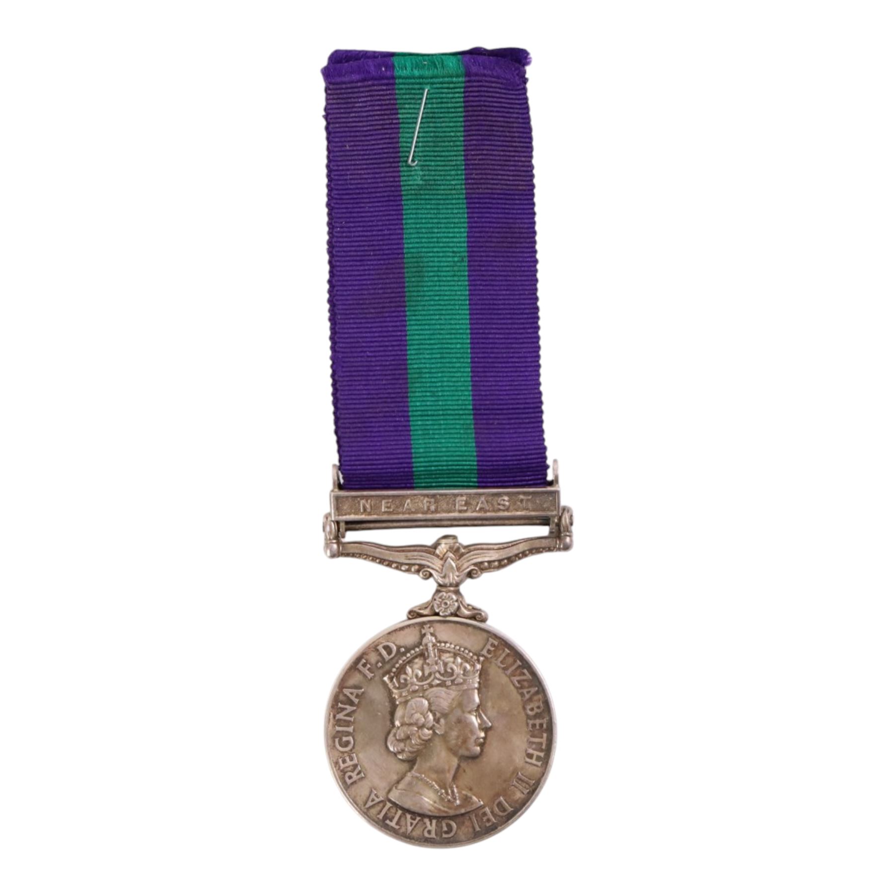 Queen Elizabeth II General Service Medal with Near East clasp, awarded to 22543049 Sgt A. H Stapleton. R.E 