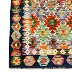 Chobi Kilim rug, geometric design