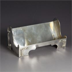 Edwardian silver card holder, decorated in relief with C scrolls, hallmarked Goldsmiths & ...