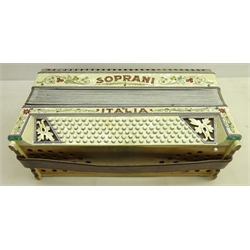  Italian Soprani piano accordion with a selection of vintage sheet music  