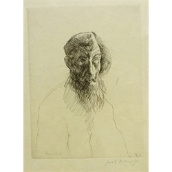  Jacob Kramer (British 1892-1962): Studies of an Old Man and Woman, two etchings signed in pencil 24cm x 18cm & 26cm x 20cm (2)  