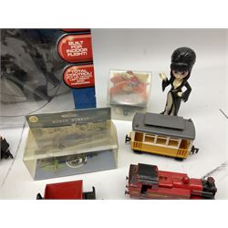 Blade Runners Series Extreme Indoor Rescue Helicopter; boxed with radio control; quantity of Lehmann Gnomy plastic model railway items; and other toys and figures etc