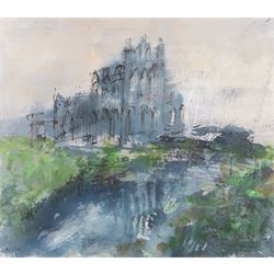 Stephen Todd (Northern British Contemporary): 'Whitby Abbey' - Early English Gothic, gouac...