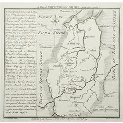 After Thomas Badeslade - Series of twenty two reproduction small black and white county maps from 'Chorographia Britannica' originally engraved by W H Toms, image size approx 14cm x 14cm 
