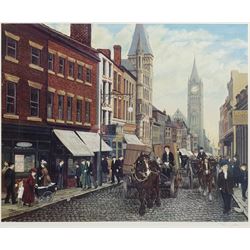 Tom Dodson (British 1910-1991): 'Fishergate Preston', colour print signed in pecil with Fine Art Trade Guild blindstamp 43cm x 52cm