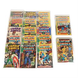 Twenty-eight Marvel Silver and Bronze Age 'Captain America' comic books, spanning years 19...