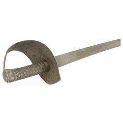 African Sudanese side-arm dagger with brass handle with cross detail, in leather scabbard, together with a collection of swords 