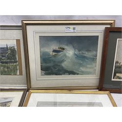 Chas H Neale (British 20th Century): 'Poets Corner - Long Millgate, Manchester', watercolour signed titled and dated 1964 together with a selection of variously signed British 20th century watercolours to include Norman Battershill, P S Buckingham and William Dodd max 25cm x 36cm (5)