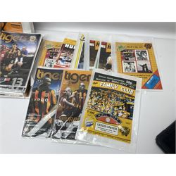 Approximately one hundred and fifty football programmes including Hull City and Scarborough F.C, together with three programmes of 1970s concerts by Led Zeppelin and Status Quo

