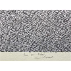 André Lejosne (French 1929-?): L'Enfant, artists proof lithograph signed and indistinctly titled in pencil, inscribed with poem verso 39cm x 43cm; Abstract Pyramid, lithograph unsigned 87cm x 60cm (2)