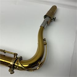 Mid-20th century French Henri Selmer Mark VI tenor saxophone, serial no.M.70644 for 1957, various French, English and American patent numbers, crudely stamped J.A.Brown twice to thumb rest; in fitted hard case with crook and other accessories including two Berg Larsen mouthpieces, reed cutter etc