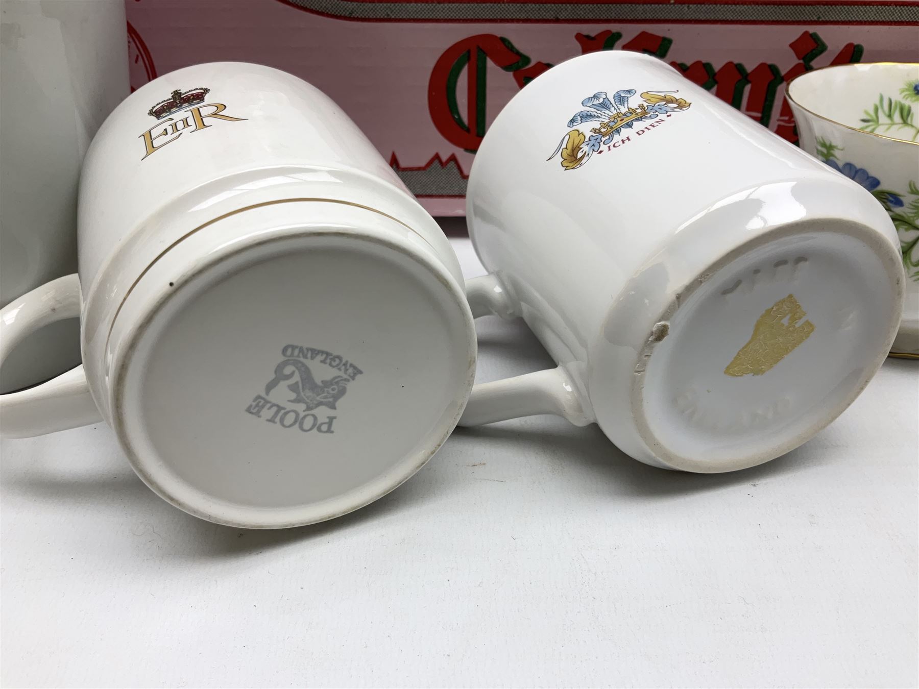 Poole vase decorated with flowers, no 877, Copeland Spode Dauphine pattern coffee service for six, and floral Richmond teawares