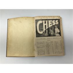 Three bound volumes of 'Chess' magazine 1946-50; fifteen issues of 'The BCCA Magazine' 1949-51; Chess Olympiad books 1970 &1972; and other books and pamphlets of chess interest