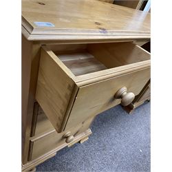 Solid pine dressing table fitted with six drawers