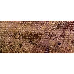 John Caesar Smith (British 1930-): Woodland Track, oil on artist's board signed 19cm x 24cm