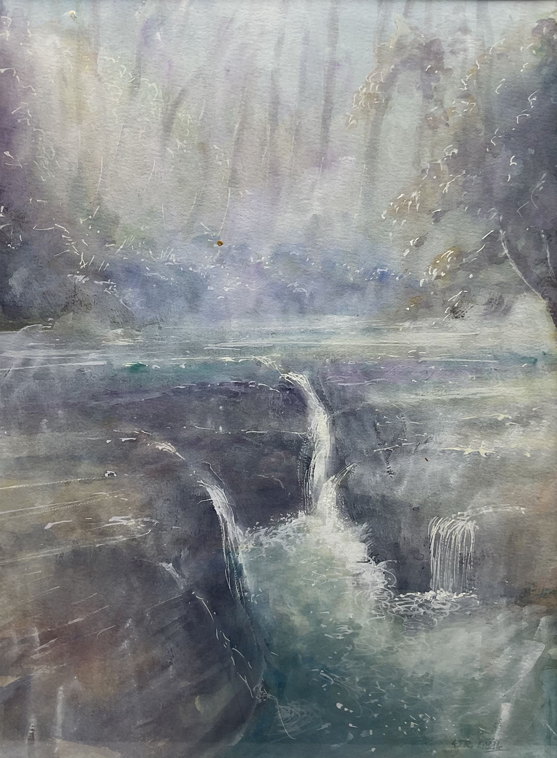 Andy Liddle (British Contemporary): Mist on the River Esk, watercolour signed, inscribed and dated May 2002 verso 50cm x 37cm
