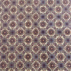 North West Persian Tabriz hand-knotted carpet, ivory field densely decorated with an all-over Herati style (Mahi) lattice composed of stylized rosettes and scrolling leaves, enclosed by a broad madder-red border of palmette and floral vine design, between navy guard stripes, cotton fringe ends 