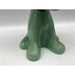 Sylvac 'toothache' dog in the green colourway, no 2451, with impressed beneath, H28.5cm