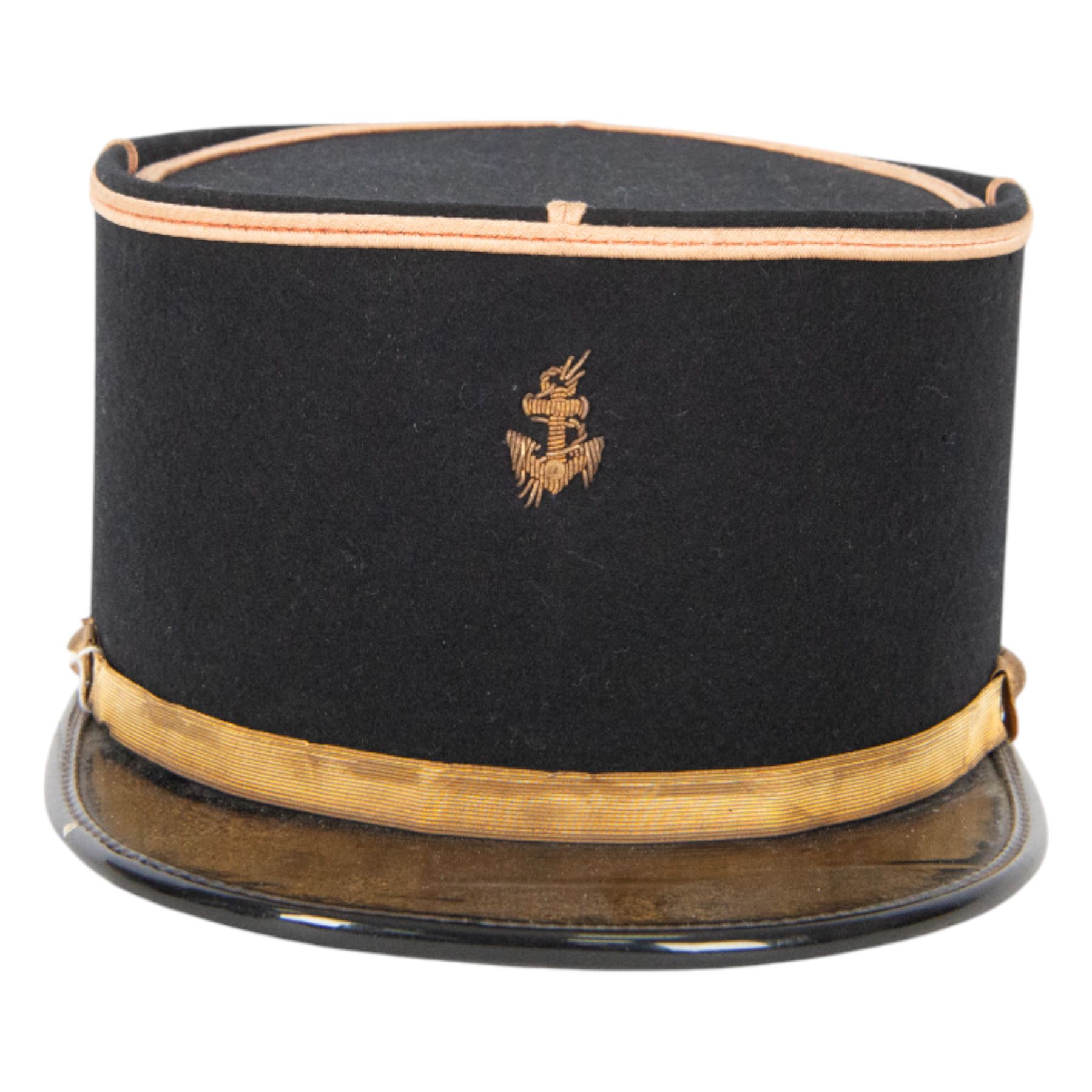 WWII French Colonial Marine Officer's kepi, circa 1939-1945, together with Infanterie de Ligne kepi