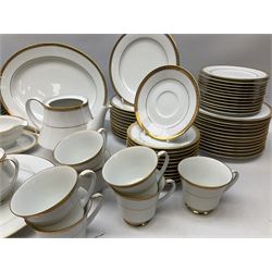 Noritake tea and dinner wares decorated in the 'Richmond' pattern, to include thirteen teacups, twelve saucers, eleven dinner plates, lidded twin handled sucrier, teapot, etc