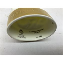 Royal Worcester limited edition 284/1817 St. George and the Dragon candle snuffer, with certificate, H9.5cm