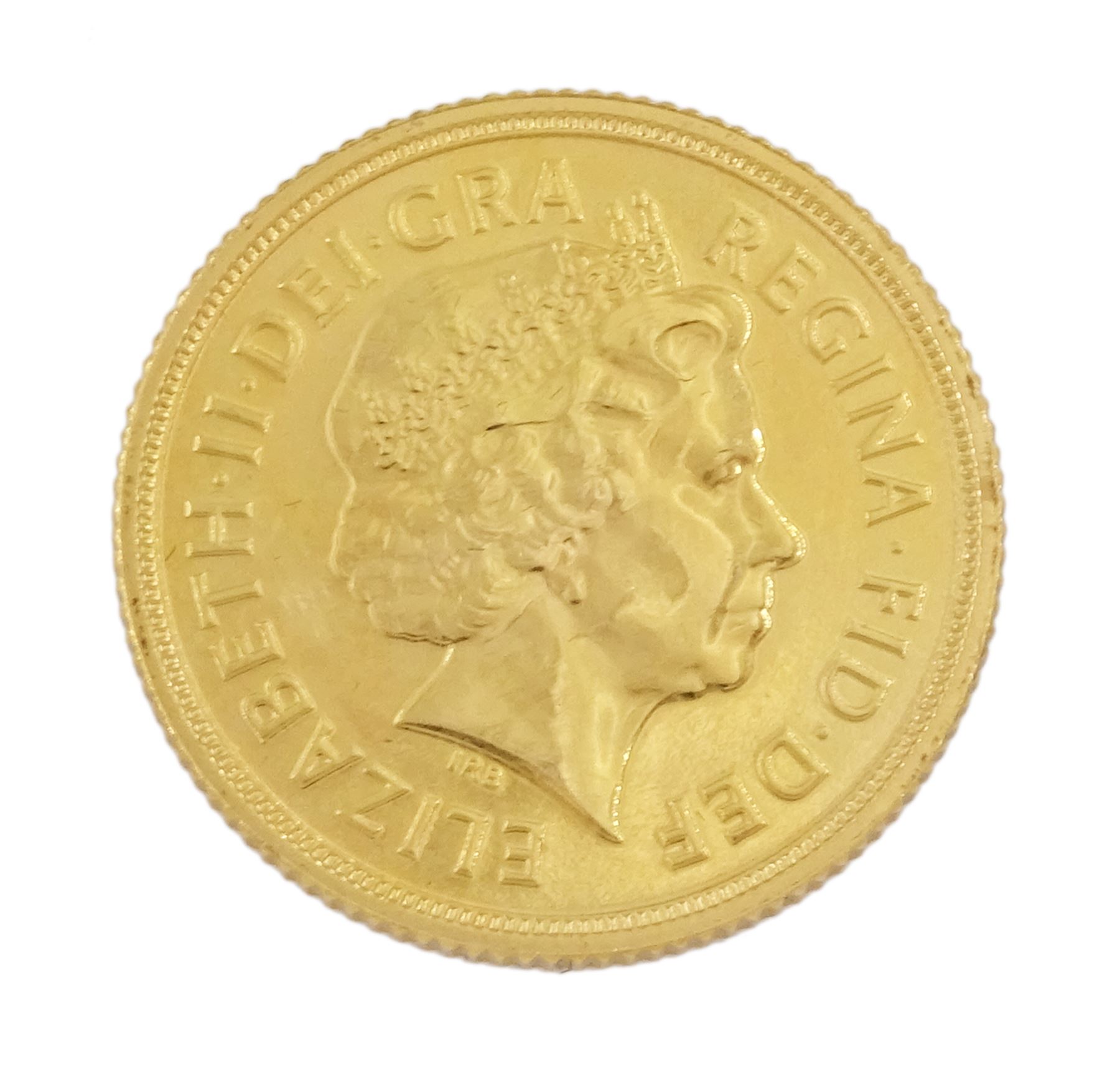 Queen Elizabeth II 2012 gold full sovereign coin, housed in an Imperial Coins case