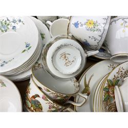 Coalport 'Tintern' pattern coffee service for six, Royal Stafford 'Rochester' teawares, Sutherland China 'Exotic' teawares, Royal Doulton 'Pastorale' cake plate, teacups and saucers etc