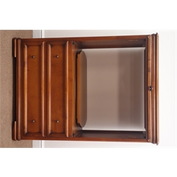  French style cherry wood media cabinet fitted with up and over door, two drawers, W95cm, H127cm, D53cm  