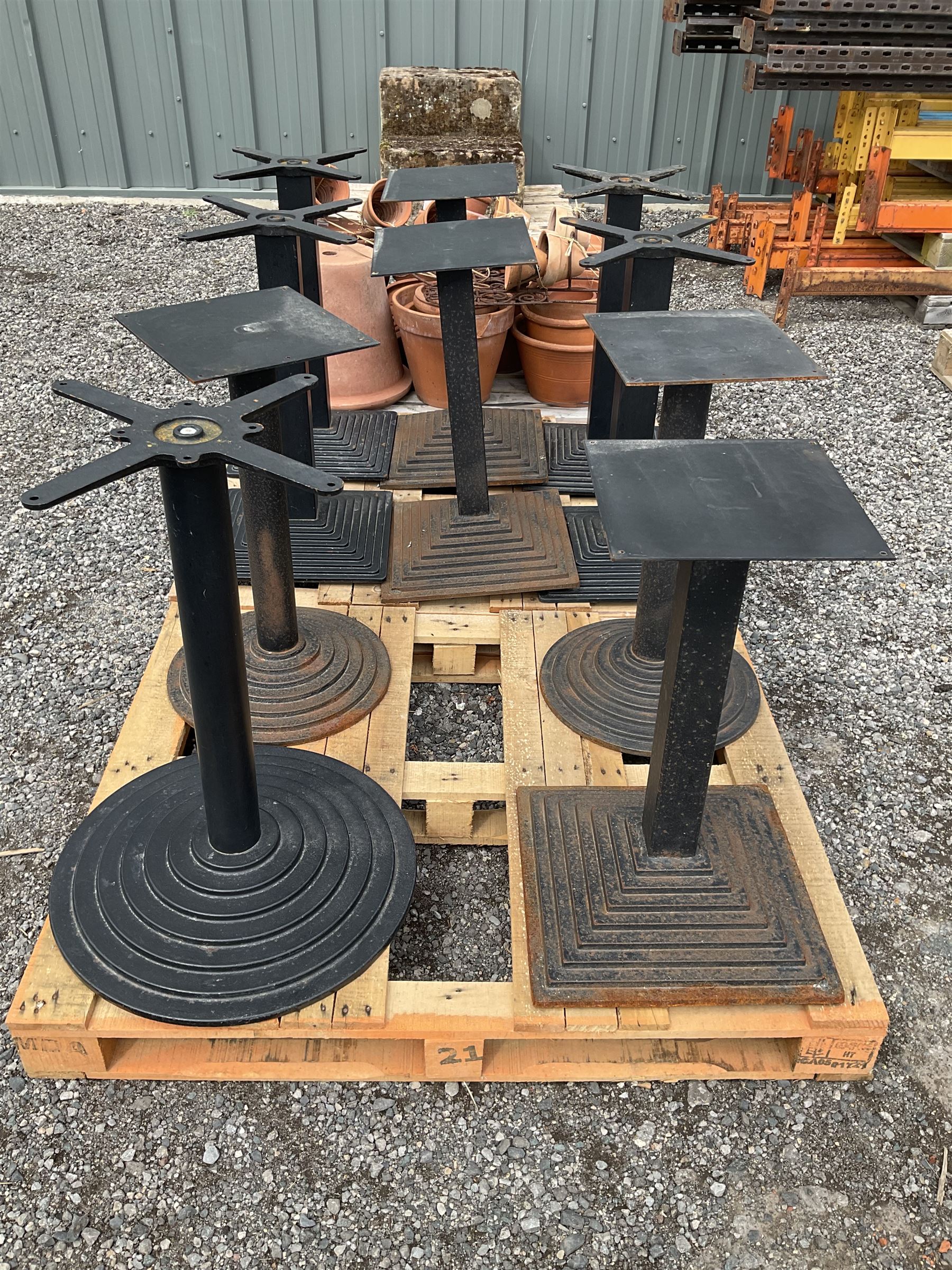 Set of ten metal table bases - THIS LOT IS TO BE COLLECTED BY APPOINTMENT FROM DUGGLEBY STORAGE, GREAT HILL, EASTFIELD, SCARBOROUGH, YO11 3TX
