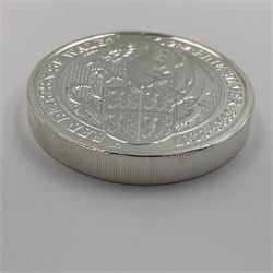 Queen Elizabeth II United Kingdom 2017 ‘Red Dragon of Wales’ two ounce fine silver five pound coin 