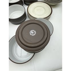 Hornsea Lancaster Vitramic Contrast pattern tea service, including coffee pot, jug, sugar bowl, cups saucers, etc together with other items of Hornsea Lancaster Vitramic