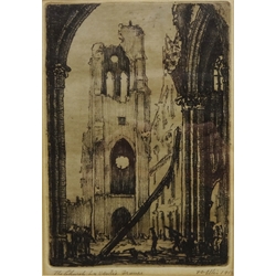  'The Church Laventie Franch', dry point etching signed and dated 1915 in pencil 22.5cm x 15.5cm   