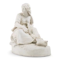 Parian porcelain figure Mending the Net, impressed 