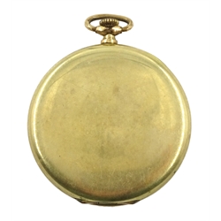 Swiss gold-plated pocket watch, top wind by Sackville