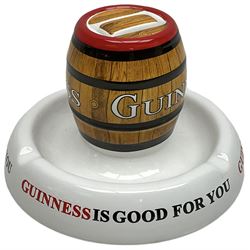 Cast iron reproduction Guinness toucan and Mintons Guinness ashtray, with barrel to the centre, toucan H6cm