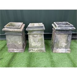 Three terracotta chimney pots - THIS LOT IS TO BE COLLECTED BY APPOINTMENT FROM DUGGLEBY STORAGE, GREAT HILL, EASTFIELD, SCARBOROUGH, YO11 3TX