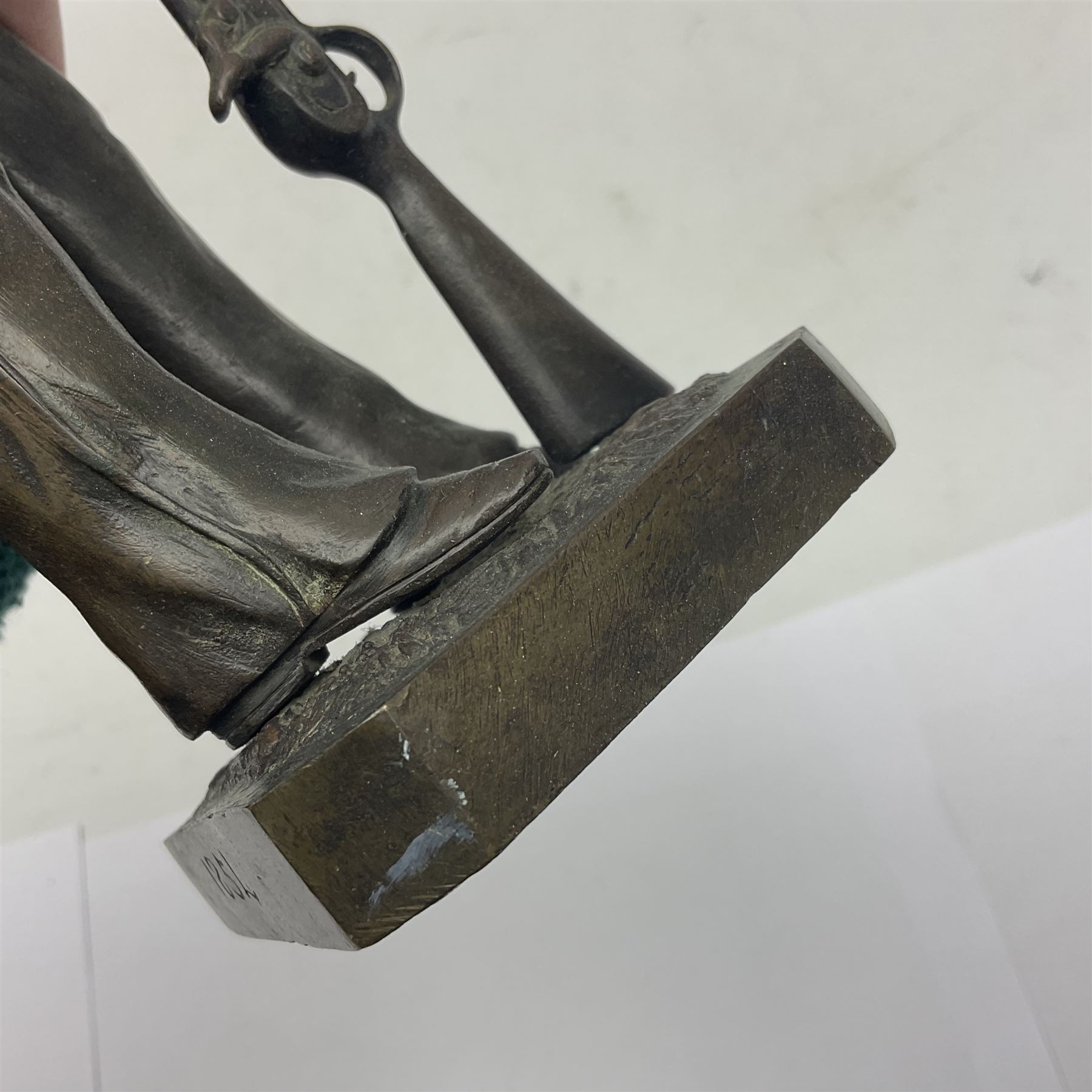 Bronzed figure of a Grenadier guard, H33cm