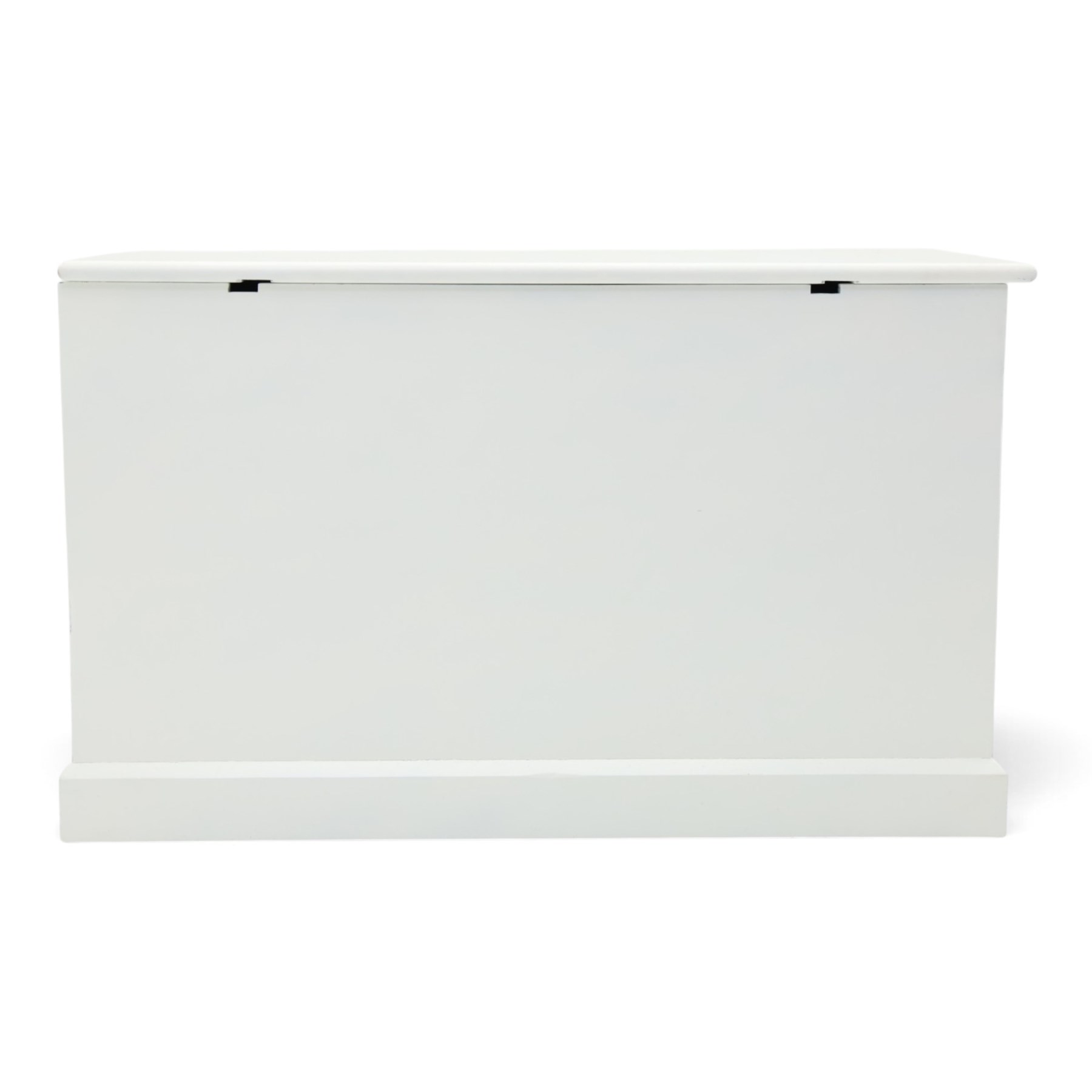 And So To Bed - Victorian style white painted blanked chest with twin brass carrying handles, on plinth base