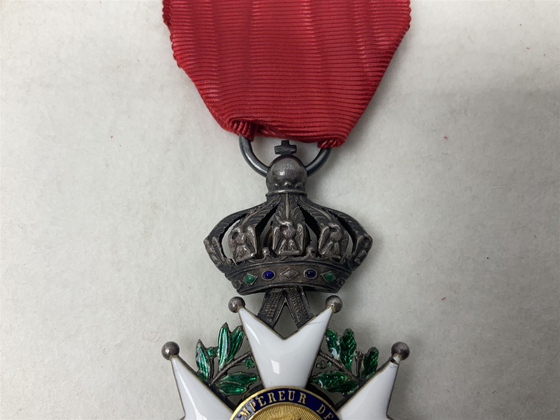 French 2nd Empire Legion of Honour (Legion d'Honneur) Chevaliers enamelled medal with ribbon