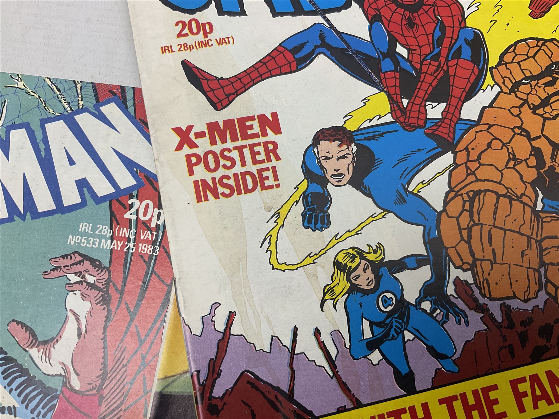 Spider-Man comics (1982-1985) nos 500-527, 529-535, 537-552, 579-602, 604-614, 620-626, and 628-631 (97)