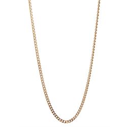 9ct gold flattened curb link necklace, London import marks 1986