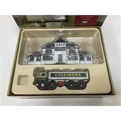 Corgi - six Cafe Connection boxed sets to include CC10501 ERF K. Platform Lorry - Richard Read (Transport) Ltd. Coronation Cafe; CC10801 Foden S21 Tipper with Gravel Load - Moreton C Cullimore & Son Ltd. The Towers; CC11603 Albion Reiver Sheeted Platform Lorry - W.H. Malcolm Ltd. Jungle Cafe; with three further examples, all boxed (6)