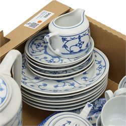 Jäger Eisenberg blue and white coffee service and a Villeroy and Boch tureen and cover and oval platter