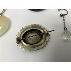 9ct gold 'Grandma' necklace and 'Special nan' pendant, Pinnacle open face gold plated pocket watch, Seiko quartz wristwatch and silver jewellery including Victorian brooches, etc