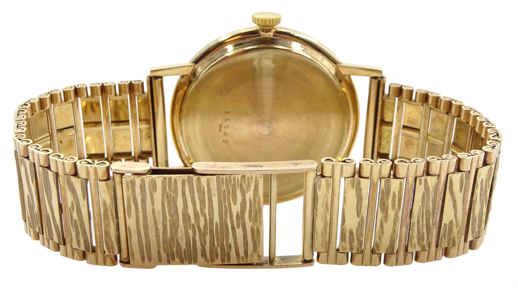 Excalibur 9ct gold gentleman's 21 jewels automatic incabloc bracelet wristwatch, hallmarked